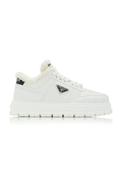 prada fur sneaker|high top Prada sneakers.